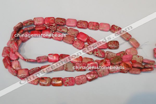 CDT631 15.5 inches 12*16mm rectangle dyed aqua terra jasper beads