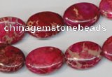 CDT645 15.5 inches 13*18mm oval dyed aqua terra jasper beads