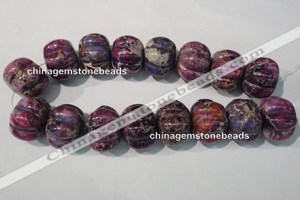 CDT702 15.5 inches 26*32mm pumpkin dyed aqua terra jasper beads