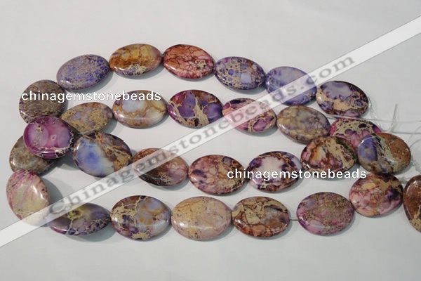 CDT712 15.5 inches 22*30mm oval dyed aqua terra jasper beads