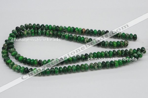 CDT72 15.5 inches 6*10mm rondelle dyed aqua terra jasper beads