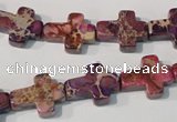 CDT722 15.5 inches 12*16mm cross dyed aqua terra jasper beads