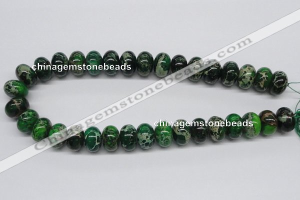 CDT73 15.5 inches 12*18mm rondelle dyed aqua terra jasper beads