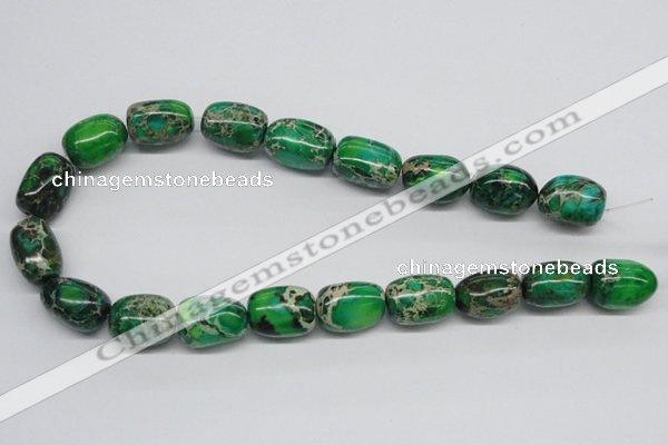 CDT74 15.5 inches 15*20mm nuggets dyed aqua terra jasper beads