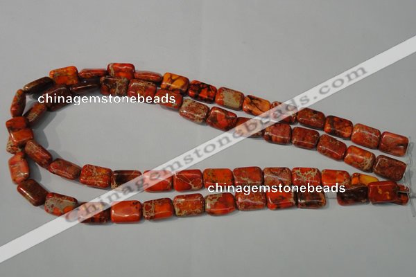 CDT756 15.5 inches 10*14mm rectangle dyed aqua terra jasper beads