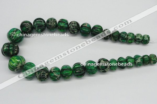 CDT76 15.5 inches multi sizes pumpkin dyed aqua terra jasper beads