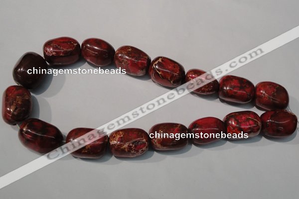 CDT771 15.5 inches 18*25mm nuggets dyed aqua terra jasper beads