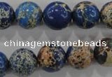 CDT816 15.5 inches 14mm round dyed aqua terra jasper beads wholesale