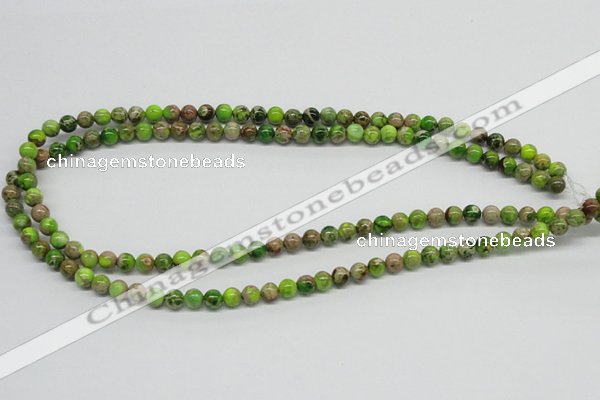 CDT82 15.5 inches 6mm round dyed aqua terra jasper beads