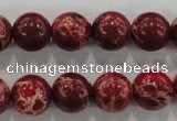 CDT825 15.5 inches 14mm round dyed aqua terra jasper beads wholesale