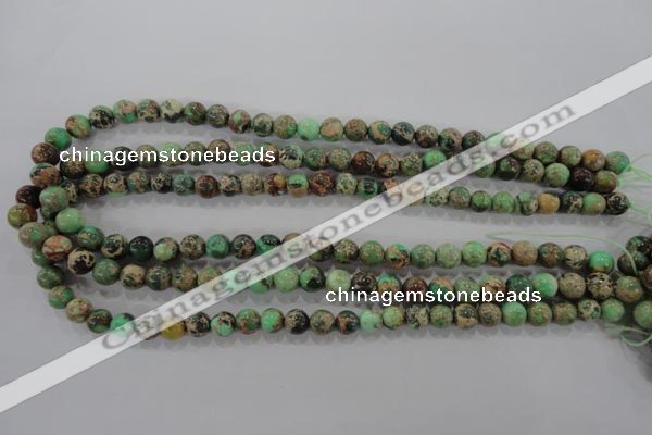 CDT852 15.5 inches 8mm round dyed aqua terra jasper beads wholesale