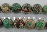 CDT854 15.5 inches 12mm round dyed aqua terra jasper beads wholesale