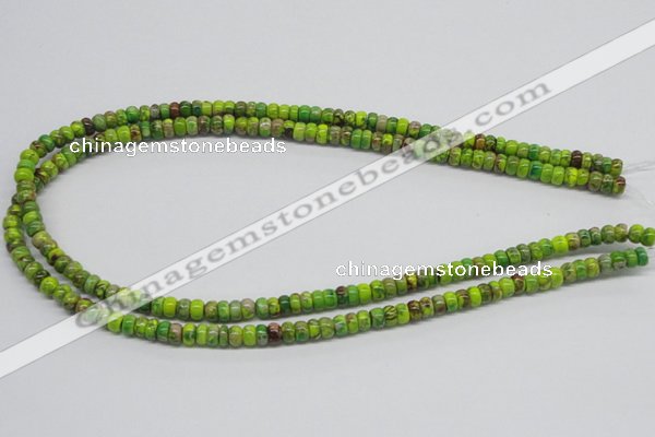 CDT86 15.5 inches 4*6mm rondelle dyed aqua terra jasper beads