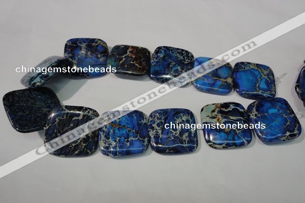 CDT903 15.5 inches 34*34mm square dyed aqua terra jasper beads