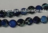 CDT905 15.5 inches 8mm flat round dyed aqua terra jasper beads