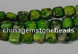 CDT944 15.5 inches 8*8mm square dyed aqua terra jasper beads