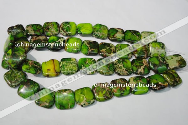 CDT947 15.5 inches 20*20mm square dyed aqua terra jasper beads