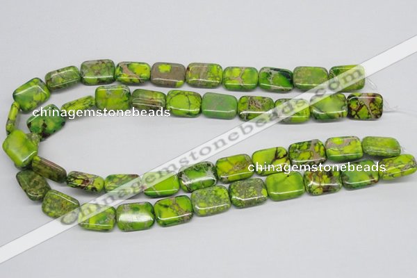 CDT95 15.5 inches 13*18mm rectangle dyed aqua terra jasper beads