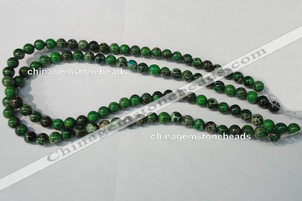 CDT956 15.5 inches 8mm round dyed aqua terra jasper beads