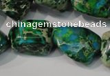CDT961 15.5 inches 18*20mm nuggets dyed aqua terra jasper beads