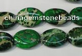 CDT972 15.5 inches 13*18mm oval dyed aqua terra jasper beads
