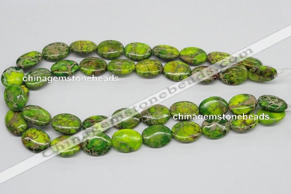CDT99 15.5 inches 13*18mm oval dyed aqua terra jasper beads