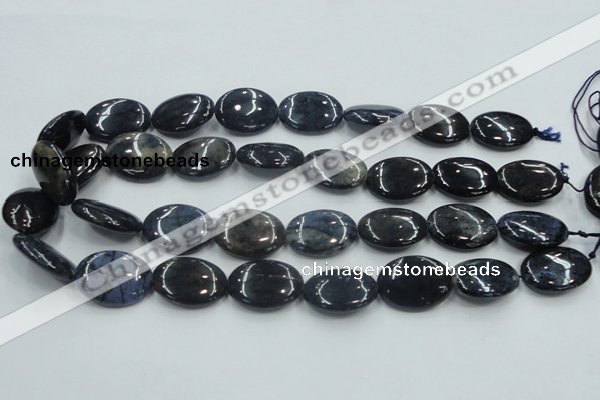 CDU01 15.5 inches 18*25mm oval natural blue dumortierite beads