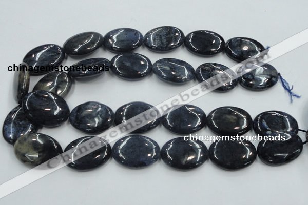 CDU02 15.5 inches 22*30mm oval natural blue dumortierite beads