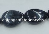 CDU03 15.5 inches 18*25mm flat teardrop natural blue dumortierite beads