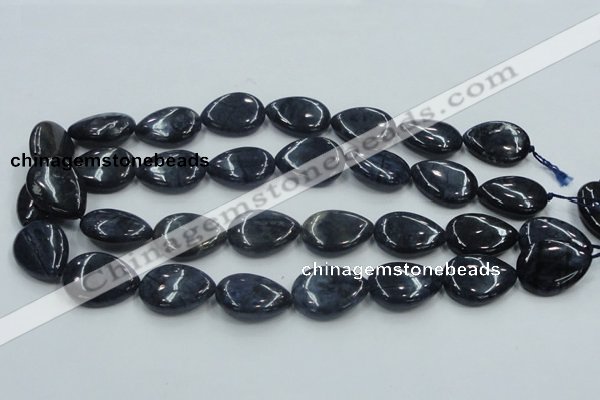 CDU03 15.5 inches 18*25mm flat teardrop natural blue dumortierite beads