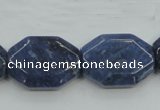 CDU06 15.5 inches 18*25mm octagonal natural blue dumortierite beads