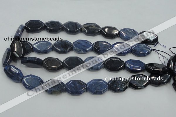 CDU06 15.5 inches 18*25mm octagonal natural blue dumortierite beads