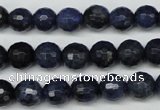 CDU111 15.5 inches 6mm faceted round blue dumortierite beads