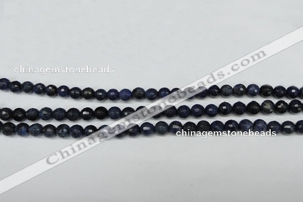 CDU111 15.5 inches 6mm faceted round blue dumortierite beads