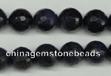 CDU112 15.5 inches 8mm faceted round blue dumortierite beads