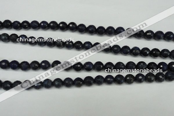 CDU112 15.5 inches 8mm faceted round blue dumortierite beads