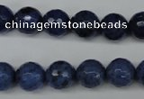 CDU113 15.5 inches 10mm faceted round blue dumortierite beads