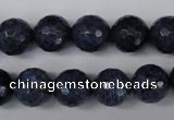 CDU114 15.5 inches 12mm faceted round blue dumortierite beads