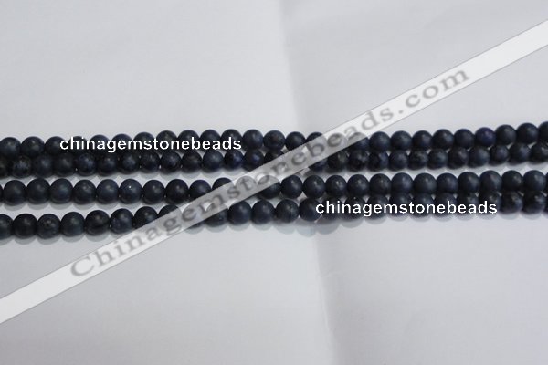 CDU200 15.5 inches 4mm round matte blue dumortierite beads