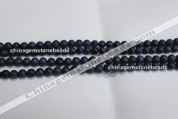 CDU201 15.5 inches 6mm round matte blue dumortierite beads