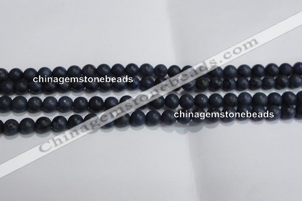 CDU202 15.5 inches 8mm round matte blue dumortierite beads