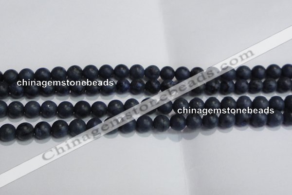 CDU203 15.5 inches 10mm round matte blue dumortierite beads