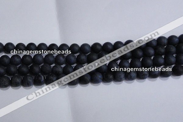 CDU204 15.5 inches 12mm round matte blue dumortierite beads