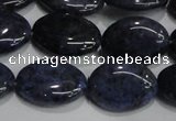 CDU212 15.5 inches 13*18mm oval matte blue dumortierite beads