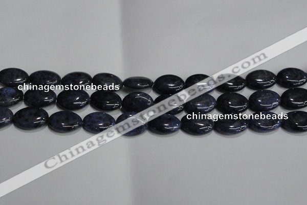 CDU212 15.5 inches 13*18mm oval matte blue dumortierite beads