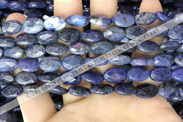 CDU216 15.5 inches 8*12mm faceted oval blue dumortierite beads