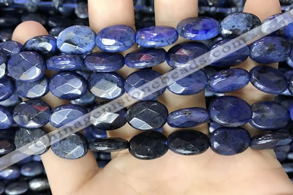 CDU217 15.5 inches 10*14mm faceted oval blue dumortierite beads