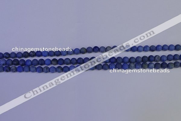 CDU300 15.5 inches 4mm round matte blue dumortierite beads