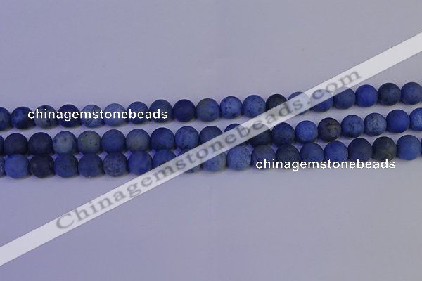 CDU302 15.5 inches 8mm round matte blue dumortierite beads