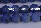 CDU303 15.5 inches 10mm round matte blue dumortierite beads